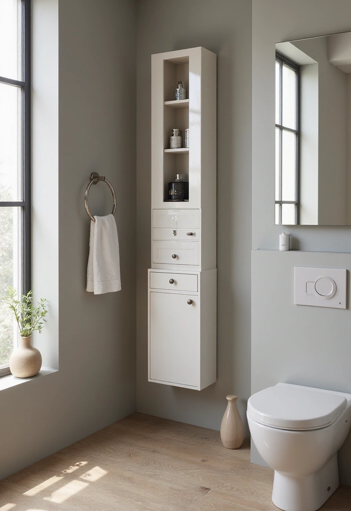 25 Space-Saving Bathroom Mirror Cabinets for Smart Storage - 24. Vertical Storage Mirror Cabinet