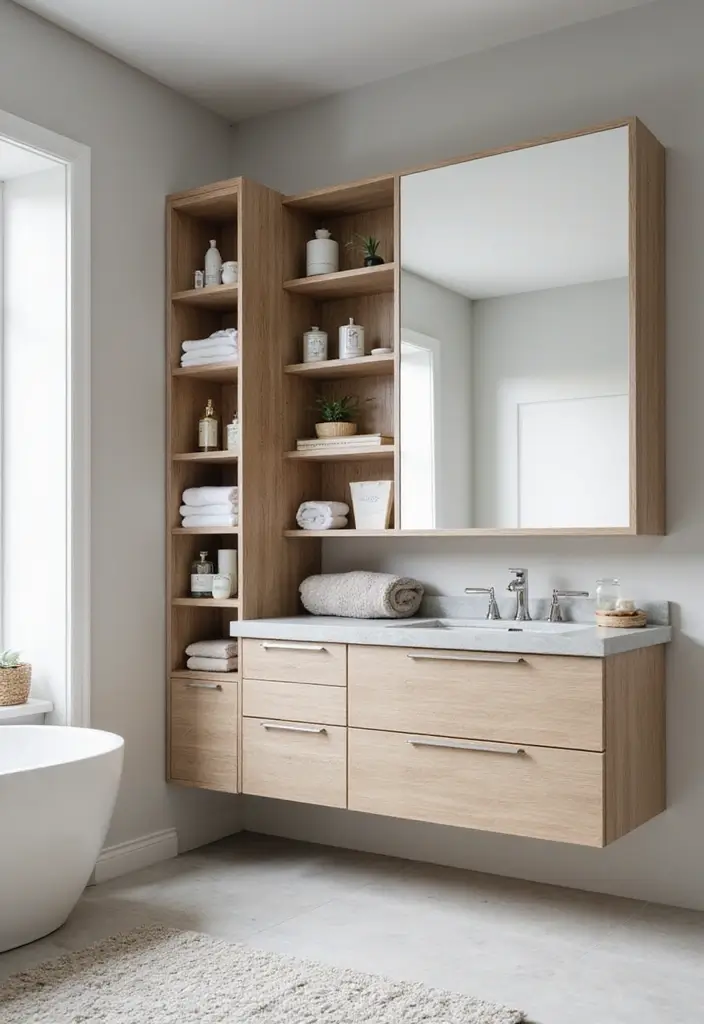 25 Space-Saving Bathroom Mirror Cabinets for Smart Storage - 6. Modular Storage Mirror Cabinet