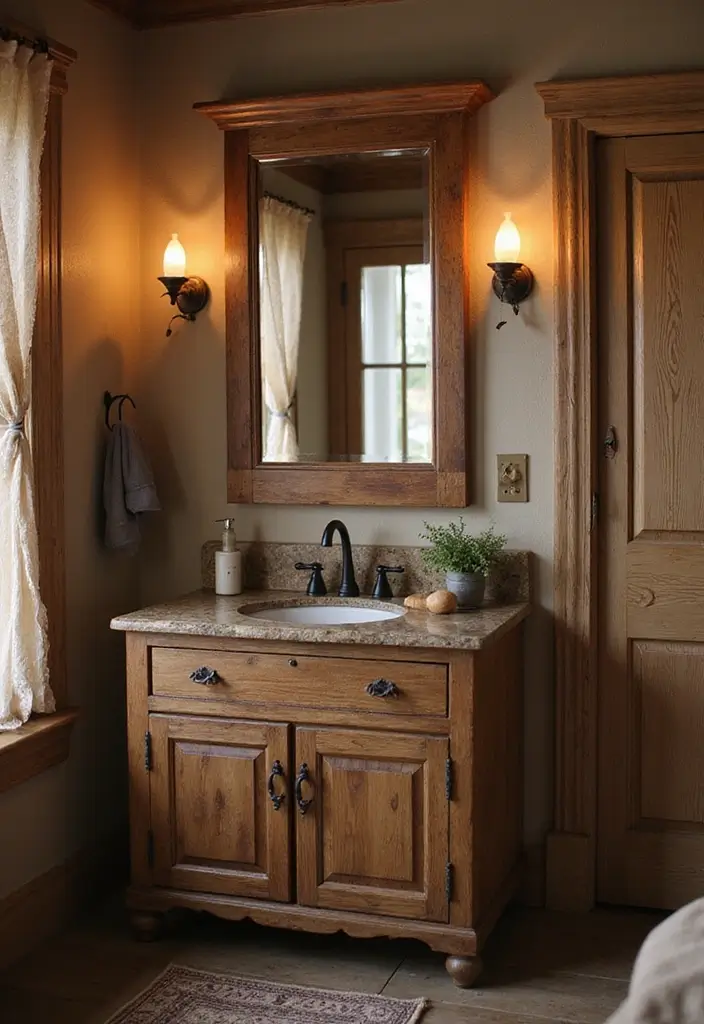 25 Space-Saving Bathroom Mirror Cabinets for Smart Storage - 7. Rustic Wooden Mirror Cabinet