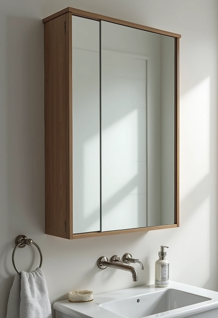 25 Space-Saving Bathroom Mirror Cabinets for Smart Storage - 8. Space-Saving Sliding Door Mirror Cabinet