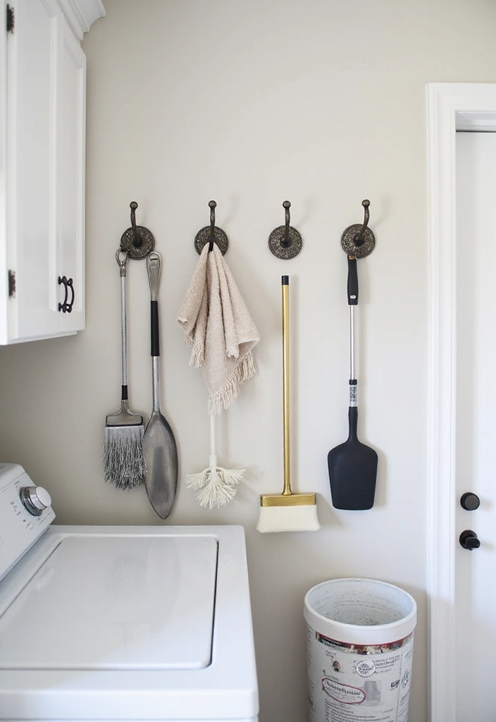 26 Laundry Room Storage Ideas to Maximize Your Space - 17. Ideas for Laundry Room Hooks