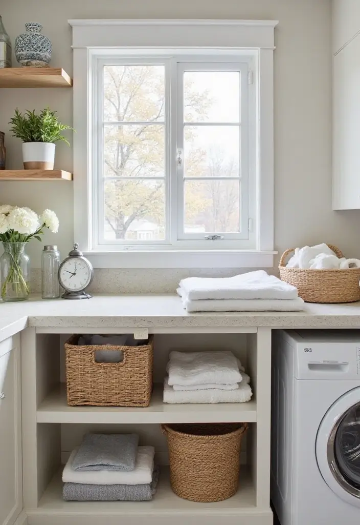 26 Laundry Room Storage Ideas to Maximize Your Space - 18. Designated Folding Area
