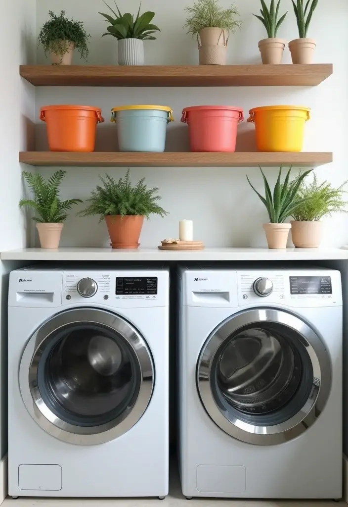 26 Laundry Room Storage Ideas to Maximize Your Space - 2. Overhead Shelving