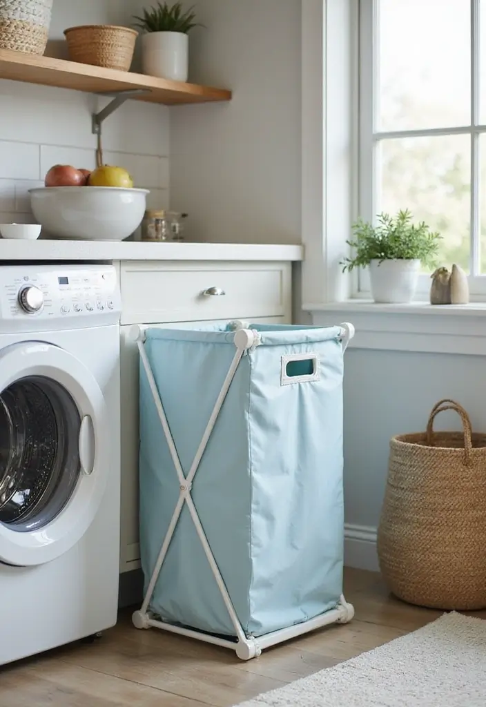 26 Laundry Room Storage Ideas to Maximize Your Space - 21. Essential Folding Laundry Hampers