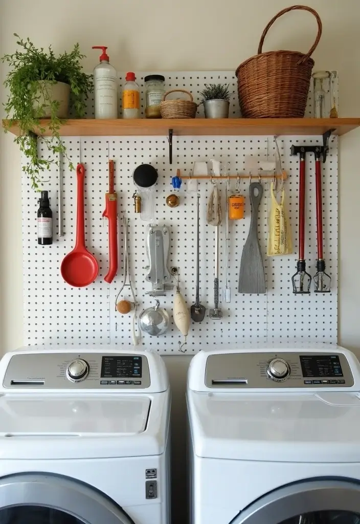 26 Laundry Room Storage Ideas to Maximize Your Space - 3. Pegboard for Tool Storage