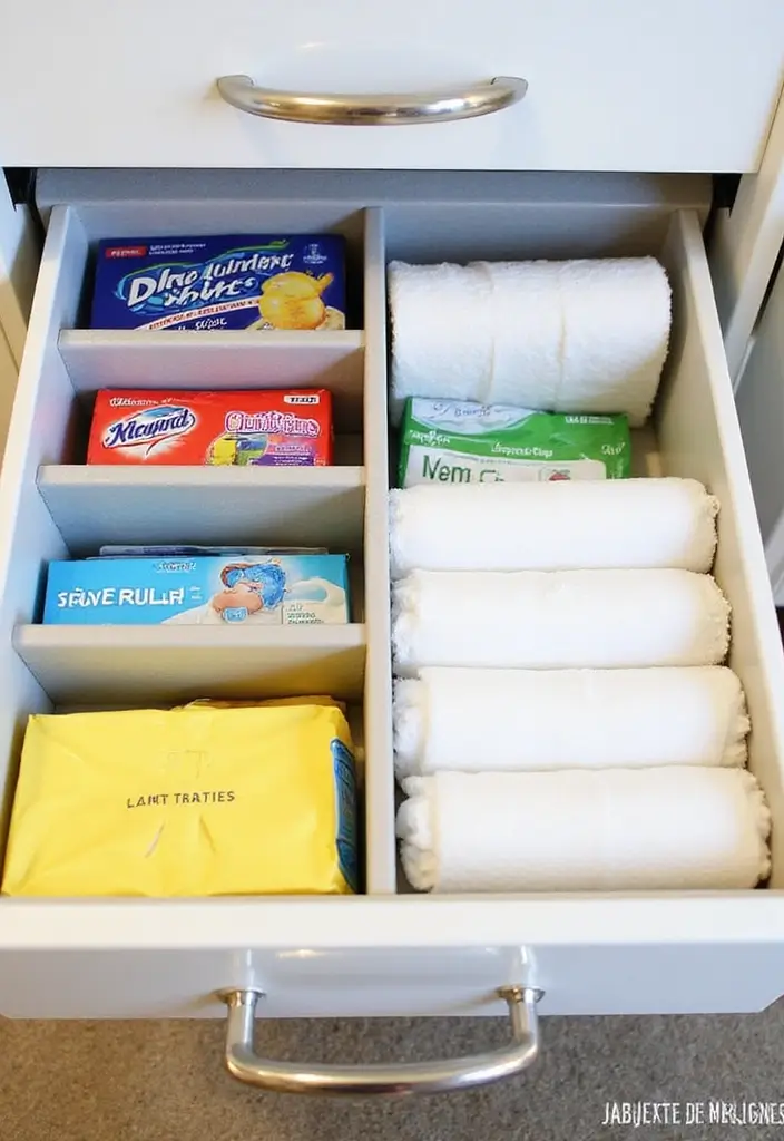 26 Laundry Room Storage Ideas to Maximize Your Space - 4. Drawer Dividers