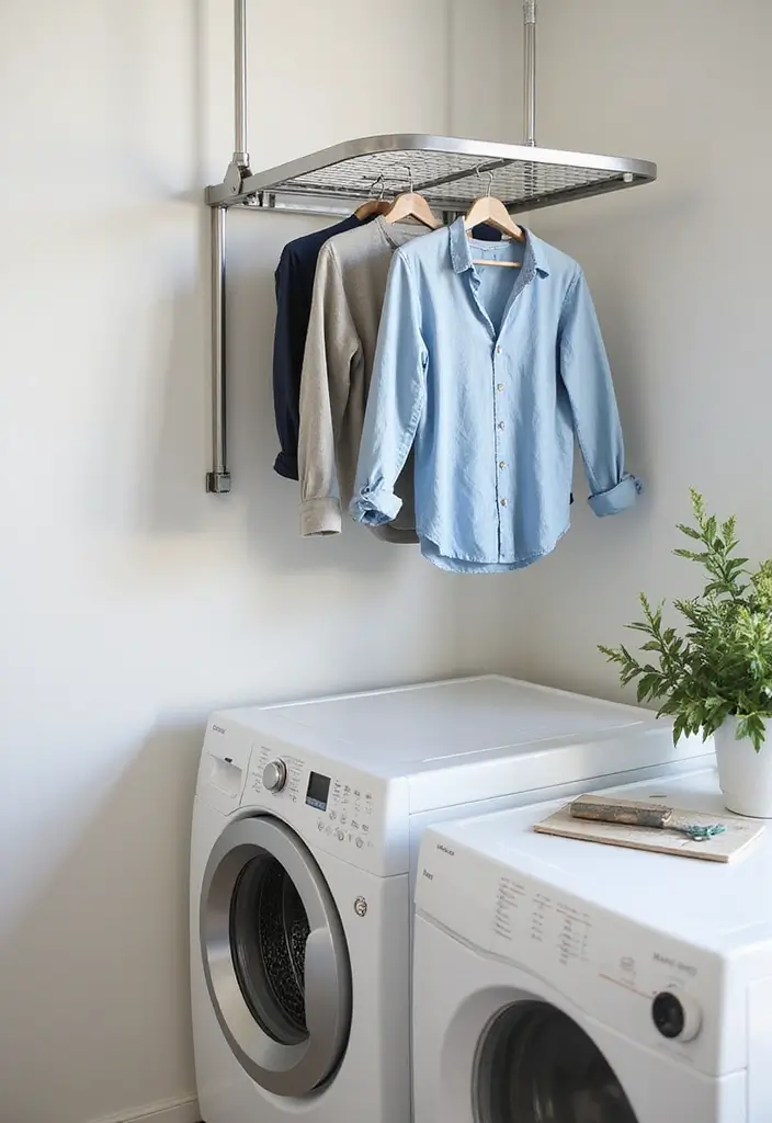 26 Laundry Room Storage Ideas to Maximize Your Space - 5. Wall-Mounted Drying Rack