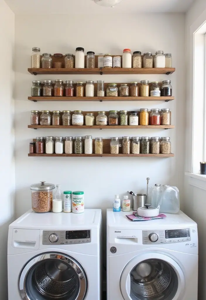 26 Laundry Room Storage Ideas to Maximize Your Space - 6. Magnetic Spice Racks