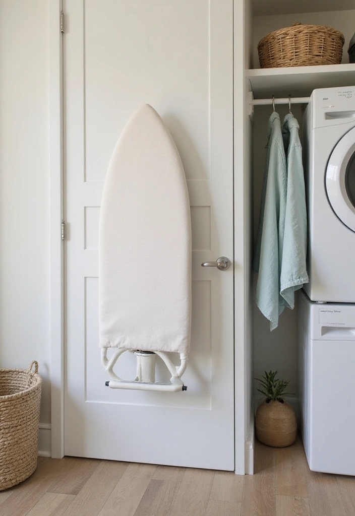 26 Laundry Room Storage Ideas to Maximize Your Space - 9. Integrated Ironing Board