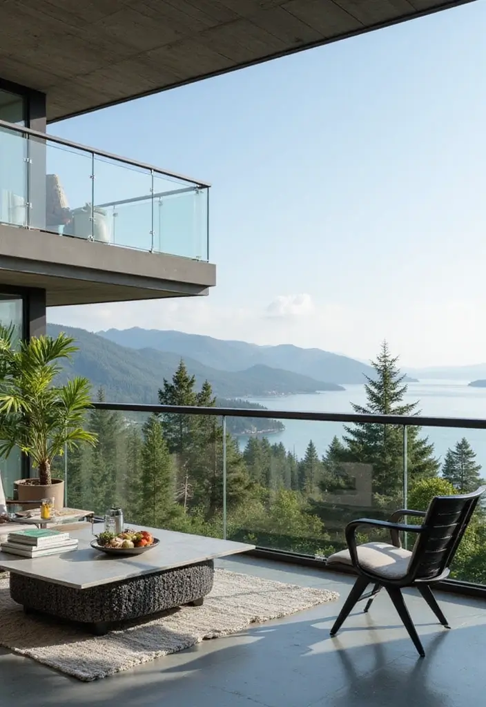26 Sleek Balcony Glass Railing Designs for Modern Homes - 1. Frameless Glass Railings