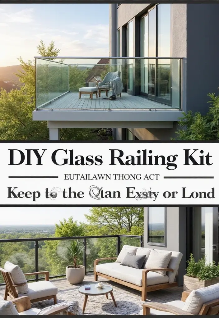 26 Sleek Balcony Glass Railing Designs for Modern Homes - 14. DIY Glass Railing Kits