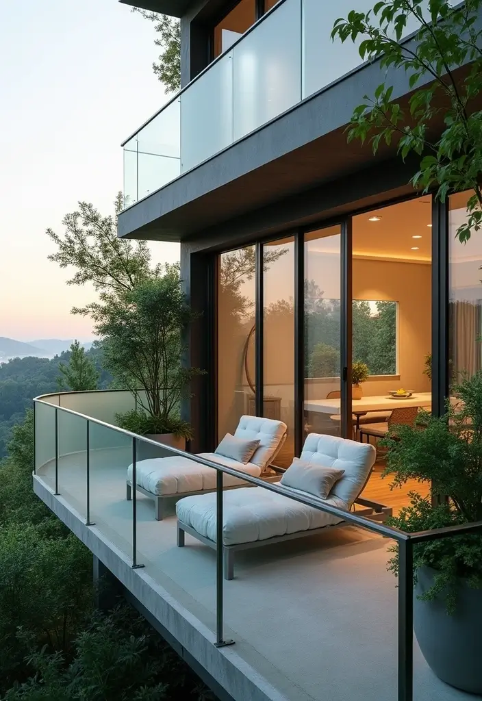 26 Sleek Balcony Glass Railing Designs for Modern Homes - 4. Frosted Glass Railings