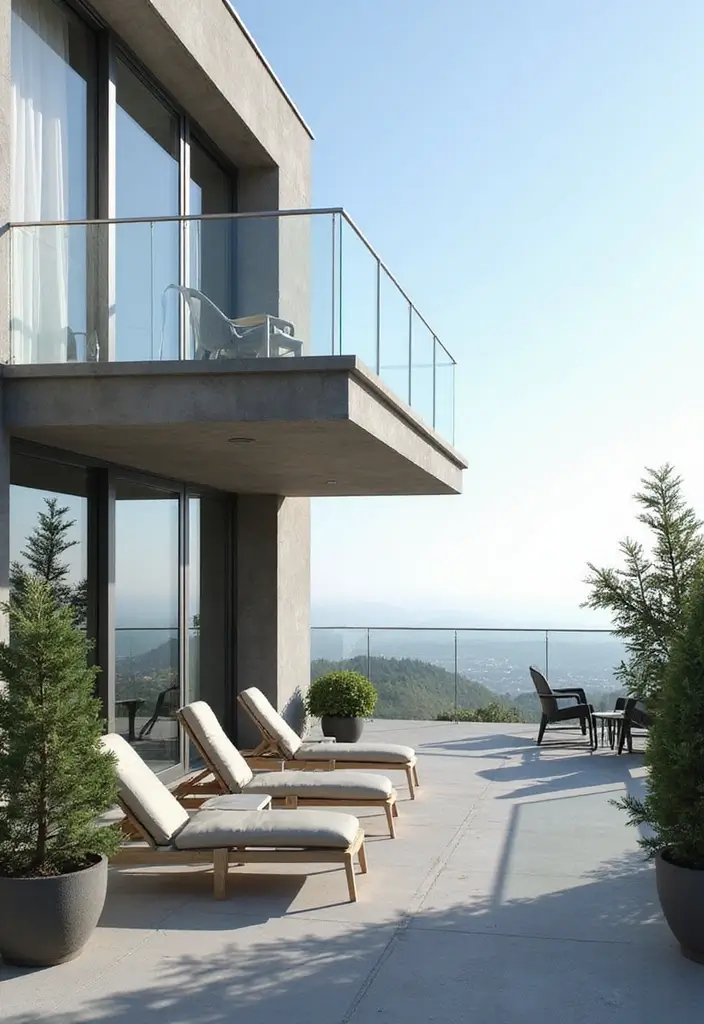 26 Sleek Balcony Glass Railing Designs for Modern Homes - 7. Minimalist Glass Railings