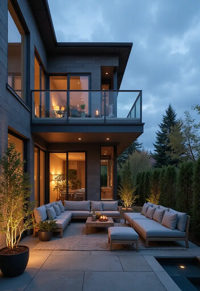26 Sleek Balcony Glass Railing Designs for Modern Homes - 8. Stacked Glass Panels