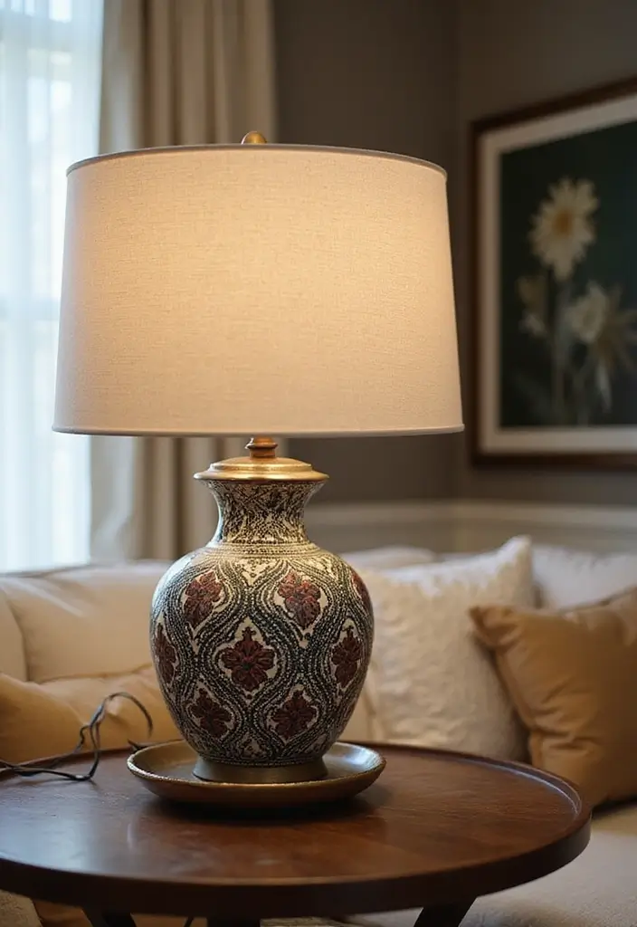26 Stylish Living Room Lamps for Every Décor Style - 16. Vintage-Inspired Ceramic Lamps