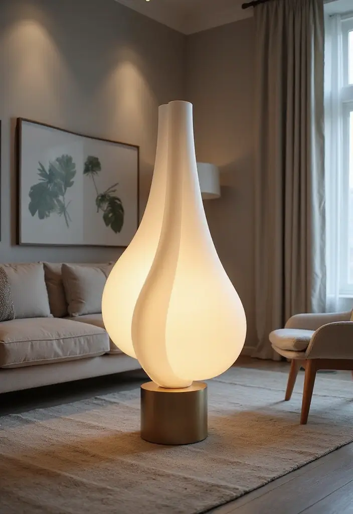 26 Stylish Living Room Lamps for Every Décor Style - 17. Unique Sculptural Lamps