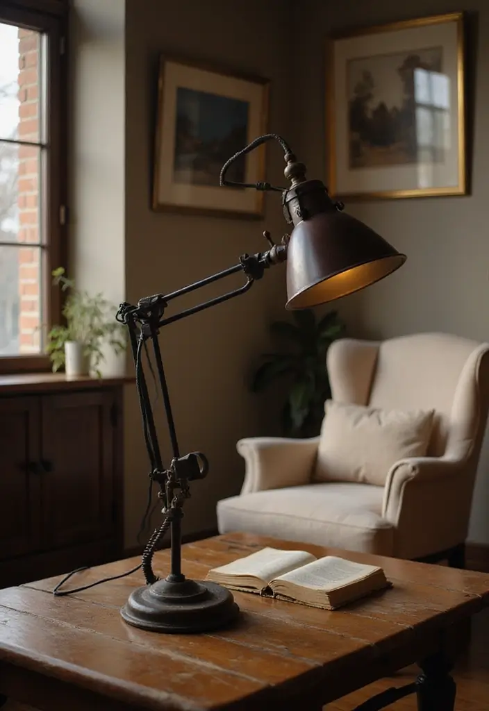 26 Stylish Living Room Lamps for Every Décor Style - 20. Vintage Task Lamps
