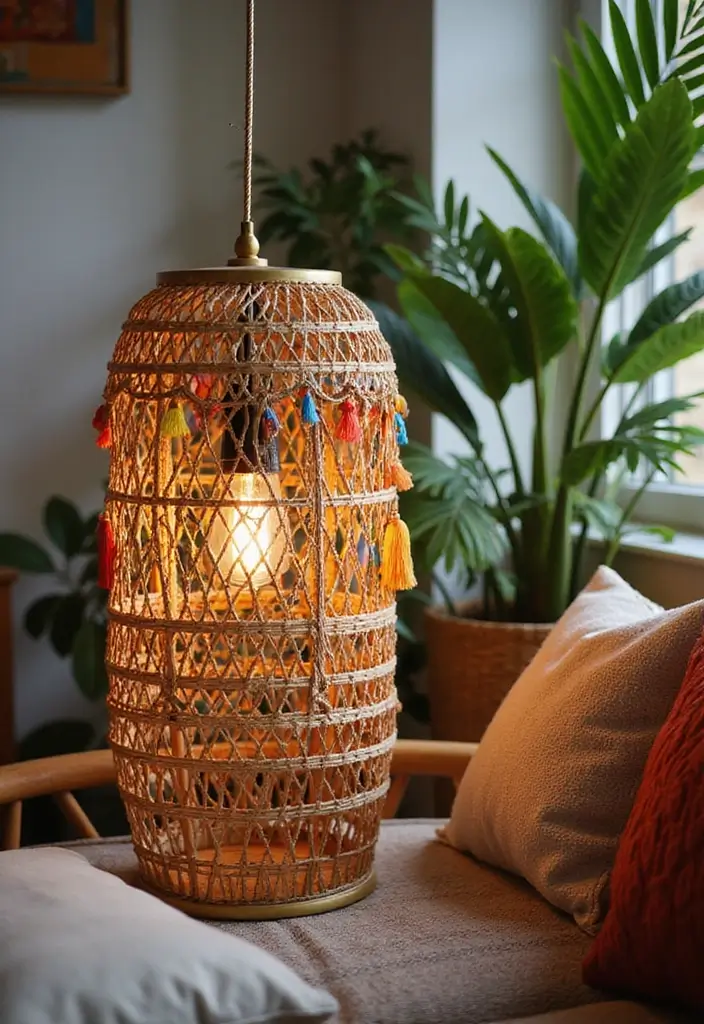 26 Stylish Living Room Lamps for Every Décor Style - 4. Boho Chic Dreams