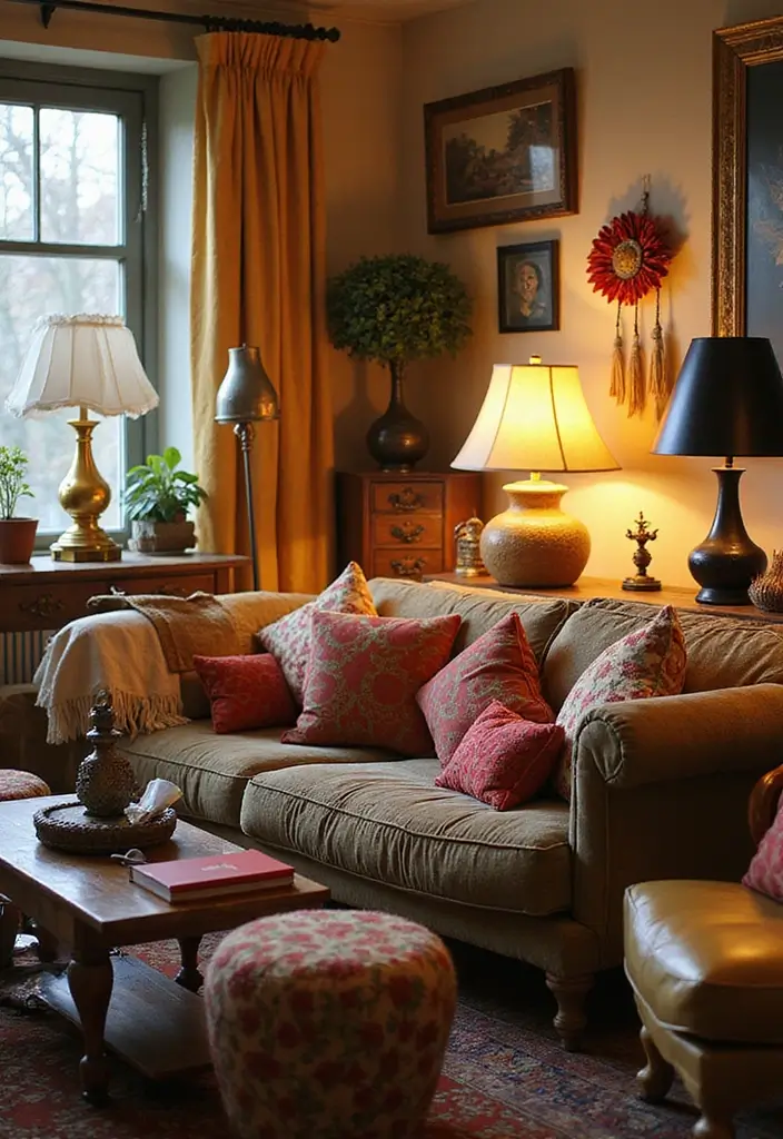 26 Stylish Living Room Lamps for Every Décor Style - 8. Eclectic Mix & Match