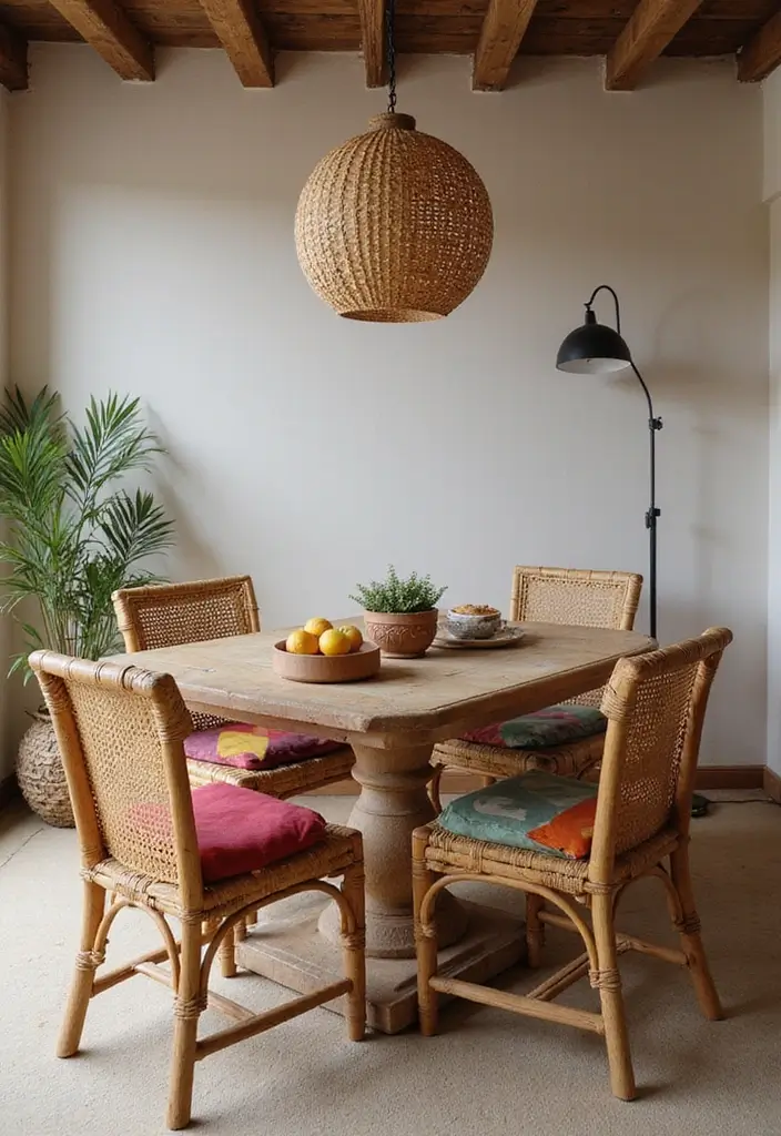 27 Chic Dining Room Furniture Ideas You’ll Want Now - 14. Natural Woven Chairs