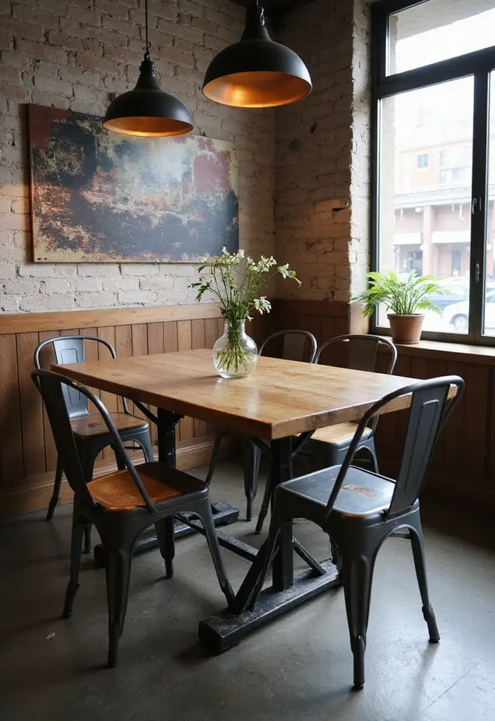 27 Chic Dining Room Furniture Ideas You’ll Want Now - 15. Industrial Metal Furniture