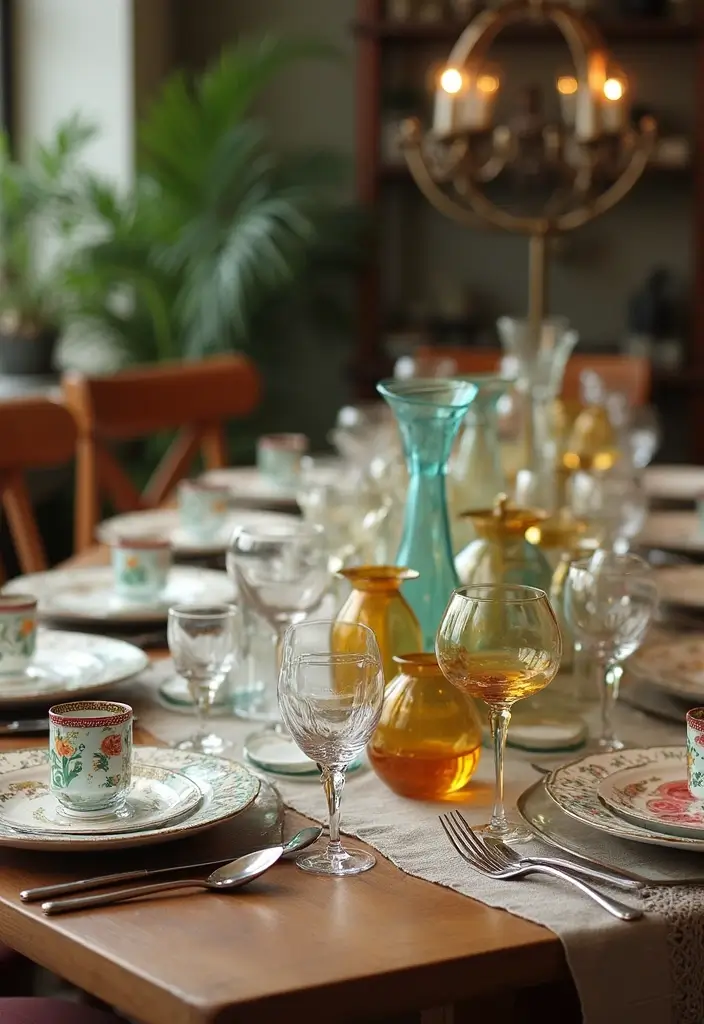 27 Chic Dining Room Furniture Ideas You’ll Want Now - 23. Vintage Glassware
