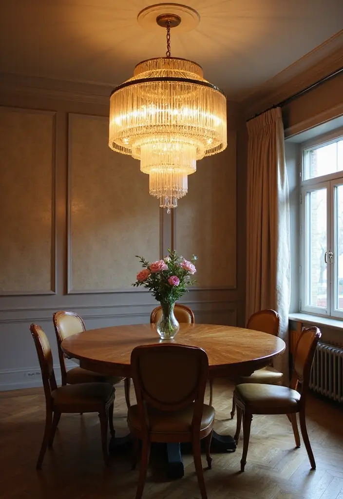 27 Chic Dining Room Furniture Ideas You’ll Want Now - 24. Statement Lighting Fixtures