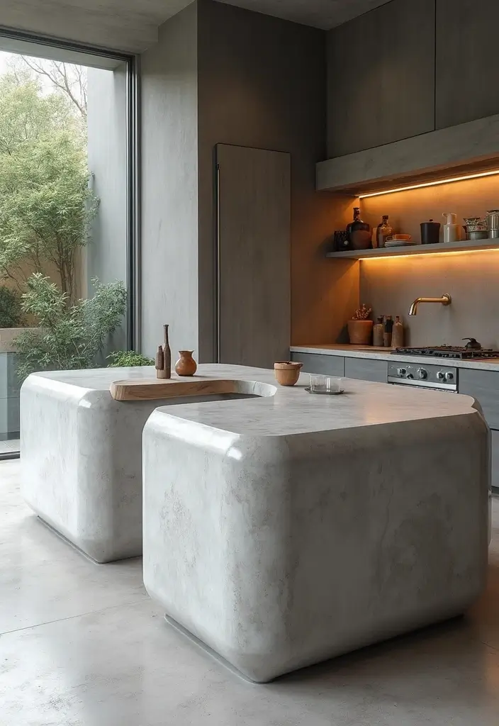 27 Durable and Attractive Kitchen Countertops to Consider - 27. Poured Concrete Countertops