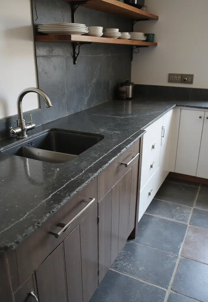 27 Durable and Attractive Kitchen Countertops to Consider - 8. Slate Countertops