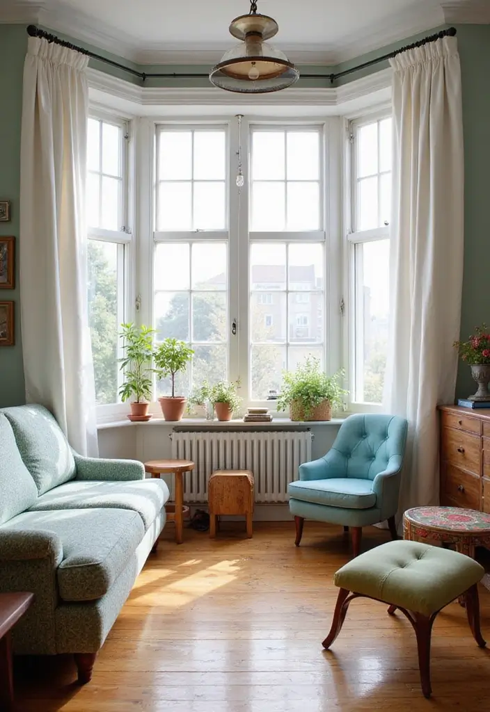 27 Elegant Living Room Curtains to Elevate Your Space - 14. Brightening White Curtains for Freshness