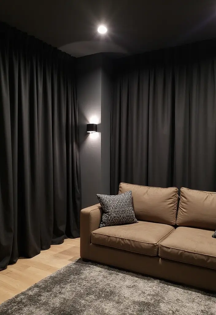 27 Elegant Living Room Curtains to Elevate Your Space - 19. Blackout Curtains for Total Control