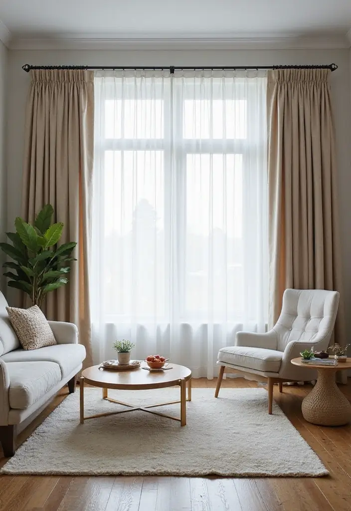 27 Elegant Living Room Curtains to Elevate Your Space - 20. Cordless Options for a Clean Look