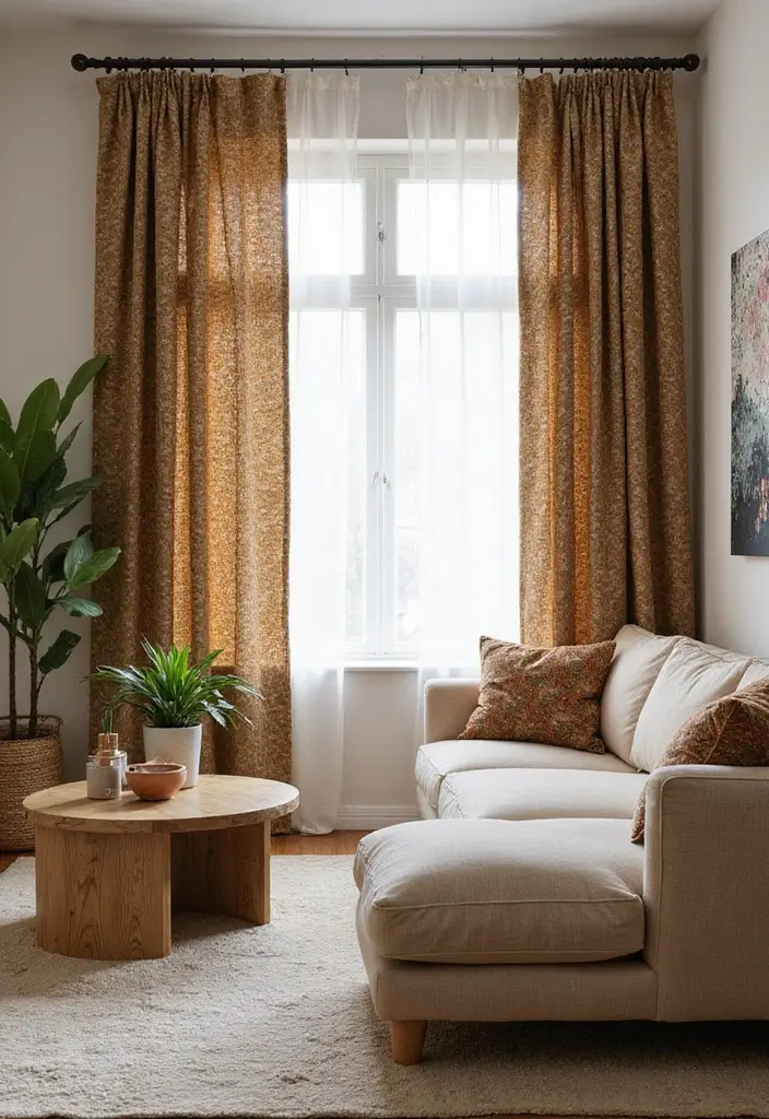 27 Elegant Living Room Curtains to Elevate Your Space - 21. Eco-Conscious Recycled Fabrics