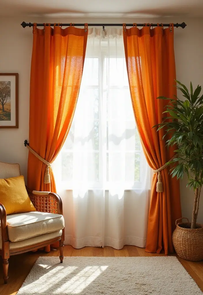 27 Elegant Living Room Curtains to Elevate Your Space - 22. Seasonal Curtains for a Fresh Update