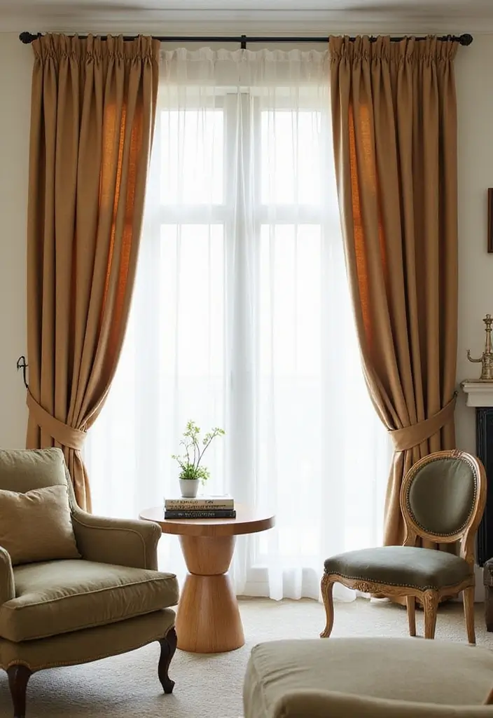 27 Elegant Living Room Curtains to Elevate Your Space - 26. Stylish Tie-Backs for Customization