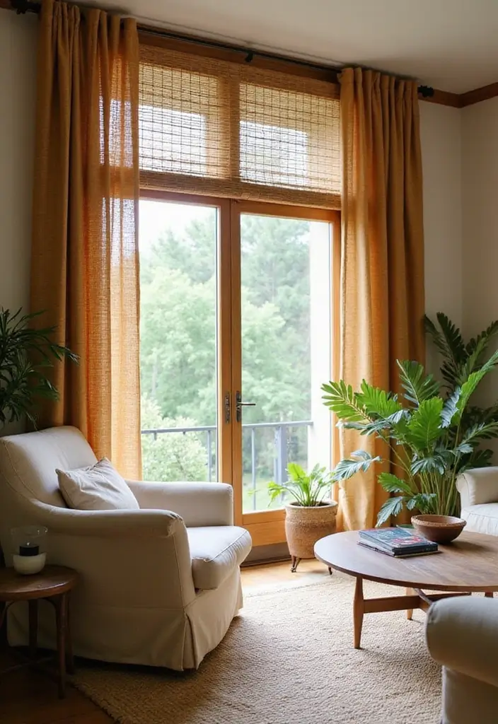 27 Elegant Living Room Curtains to Elevate Your Space - 4. Bamboo Curtains for Natural Charm
