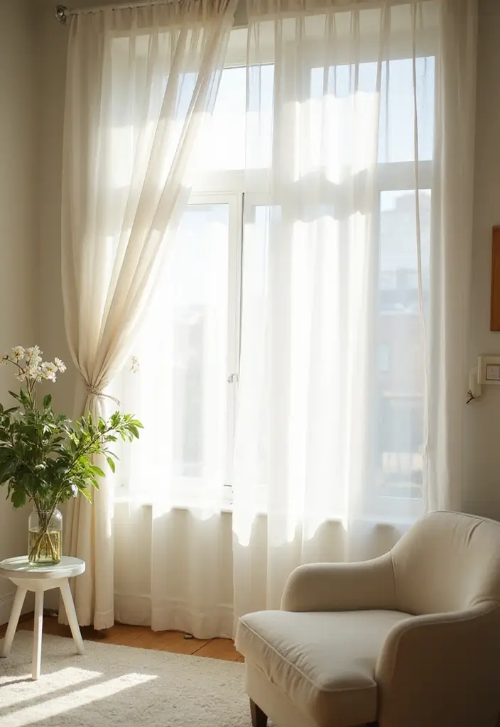 27 Elegant Living Room Curtains to Elevate Your Space - 5. Sheer Elegance for Soft Light