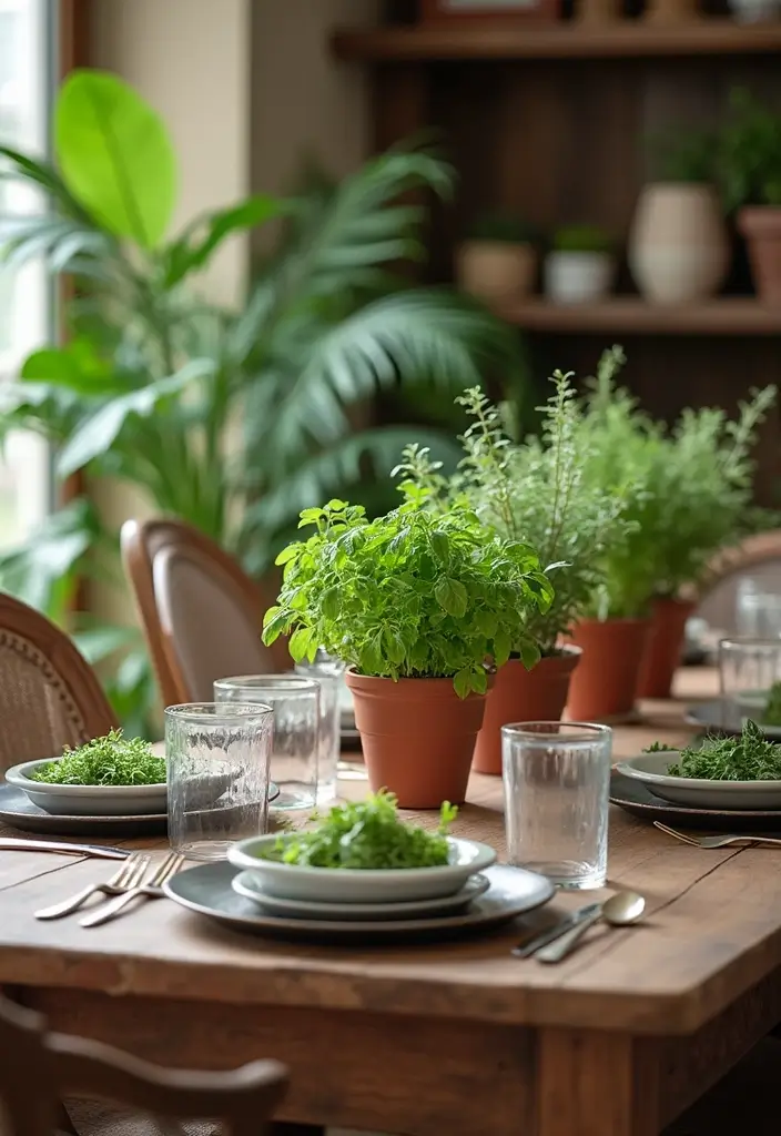 27 Stunning Dining Room Decor Ideas for Every Occasion - 3. Indoor Herb Garden Centerpiece