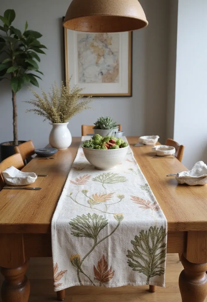 27 Stunning Dining Room Decor Ideas for Every Occasion - 5. Nature-Inspired Table Runner