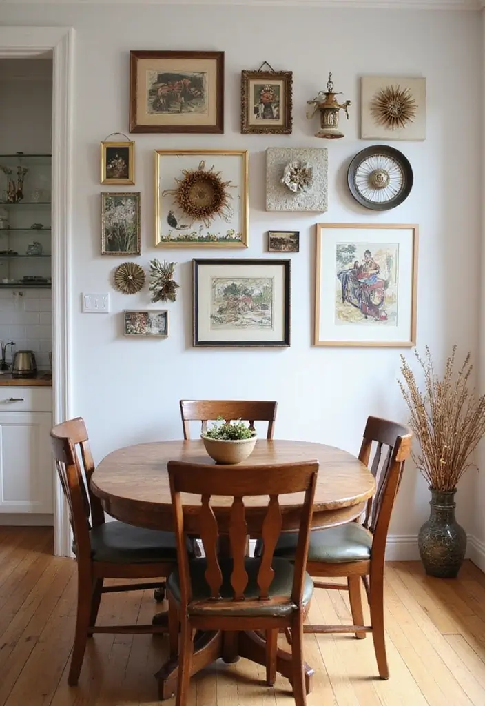 27 Stunning Dining Room Decor Ideas for Every Occasion - 7. Recycled Art as Wall Decor