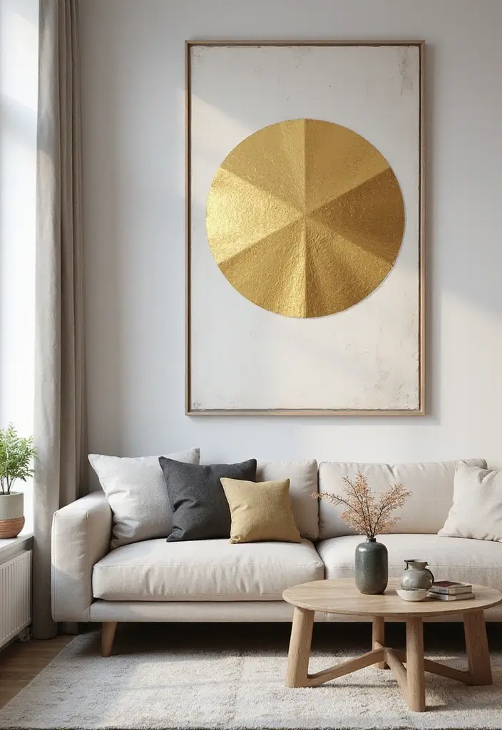 28 Luxurious Gold Wall Art to Add Glamour to Your Home - 1. Abstract Gold Geometric Art