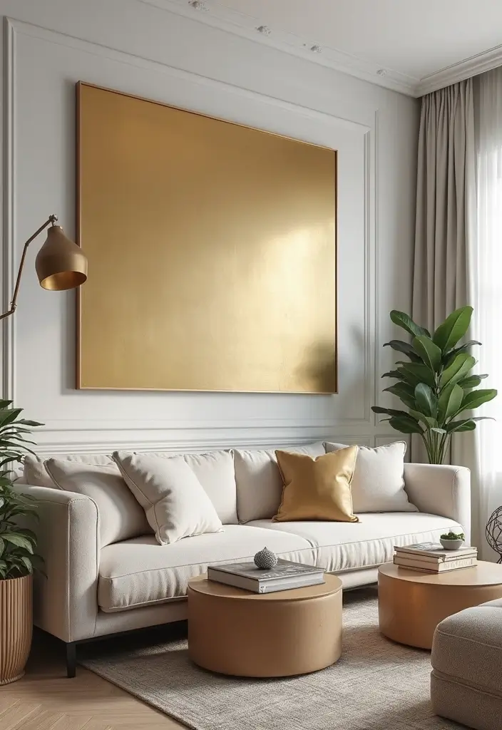 28 Luxurious Gold Wall Art to Add Glamour to Your Home - 14. Gold Statement Wall Art