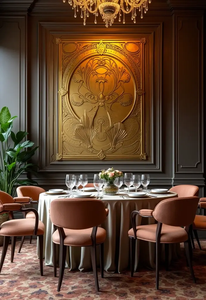 28 Luxurious Gold Wall Art to Add Glamour to Your Home - 17. Gold Art Nouveau Designs
