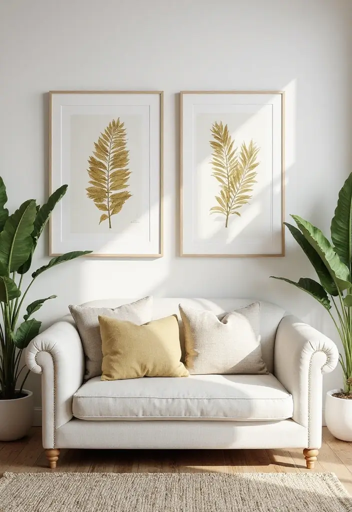 28 Luxurious Gold Wall Art to Add Glamour to Your Home - 21. Gold Botanical Prints