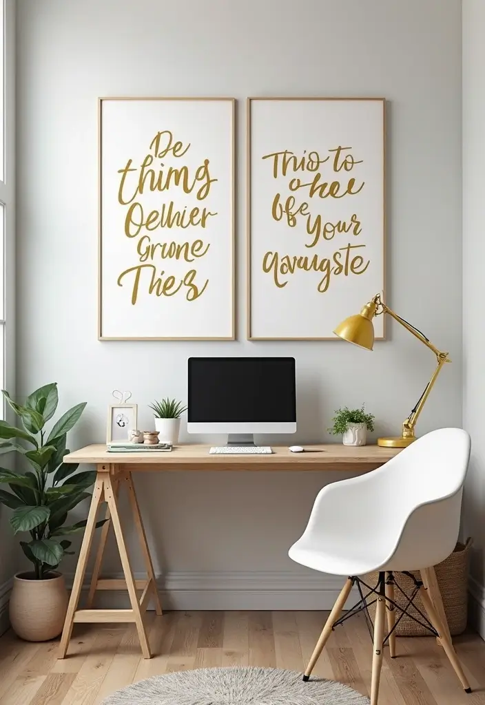 28 Luxurious Gold Wall Art to Add Glamour to Your Home - 7. Gold Typography Art