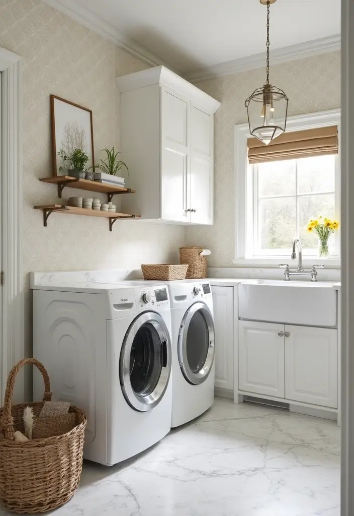 28 Trendy Wallpaper Ideas for Your Laundry Room Makeover - 15. Timeless Trellis