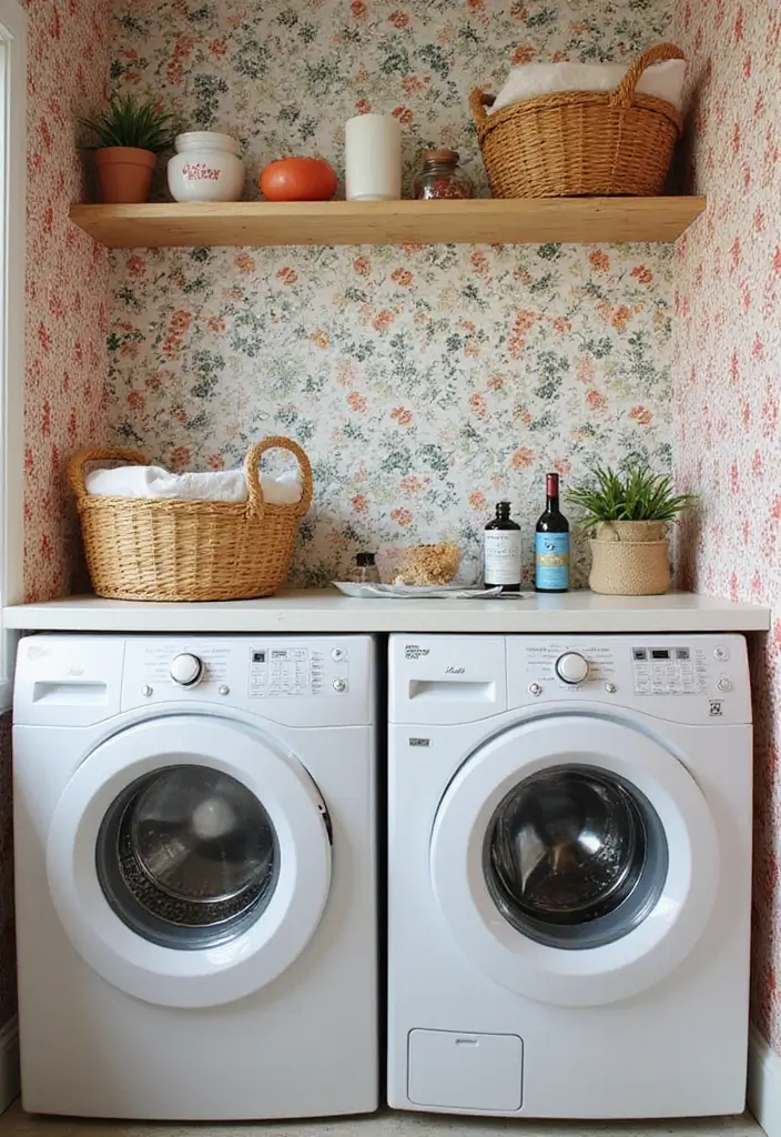 28 Trendy Wallpaper Ideas for Your Laundry Room Makeover - 21. Mixed Patterns