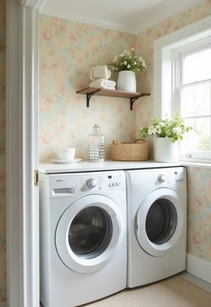 28 Trendy Wallpaper Ideas for Your Laundry Room Makeover - 4. Playful Pastels