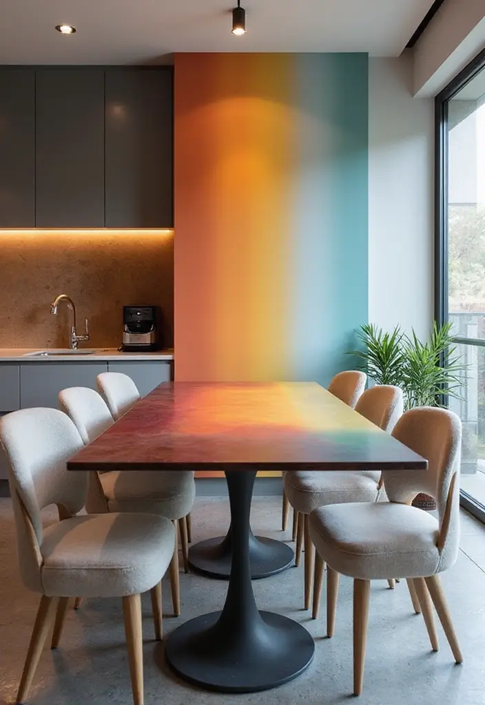 29 Kitchen Table Ideas That Balance Style and Function - 24. Gradient Colors