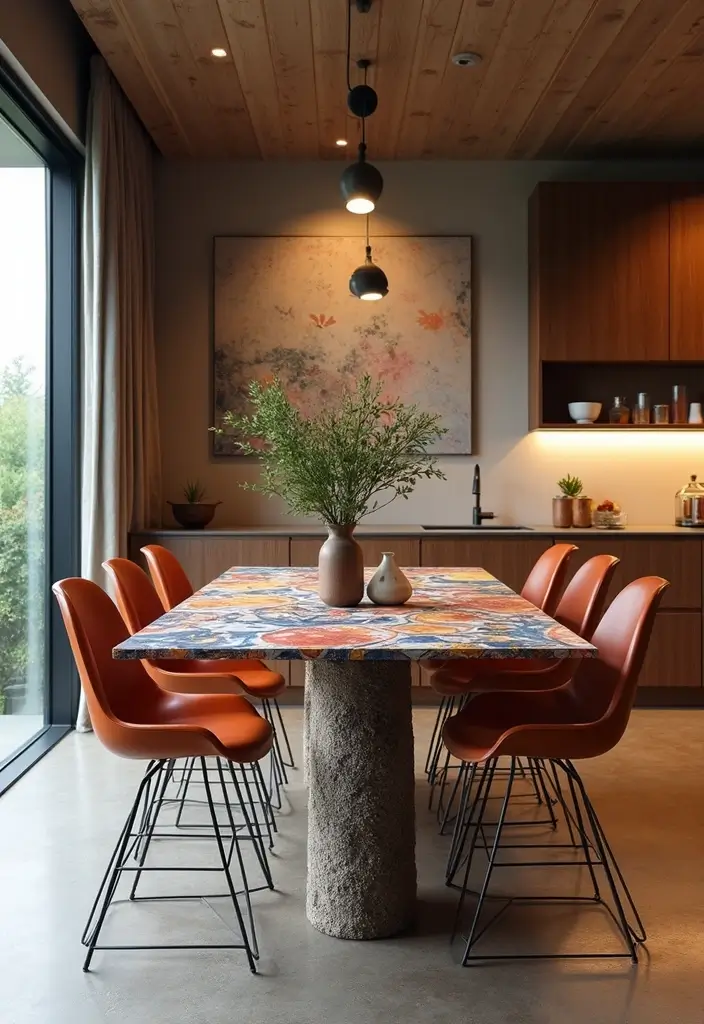 29 Kitchen Table Ideas That Balance Style and Function - 25. Artistic Designs